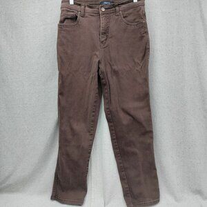 Vintage Bill Blass High Waisted Mom Jeans 6P Waist 28" Stretch Brown Goblincore